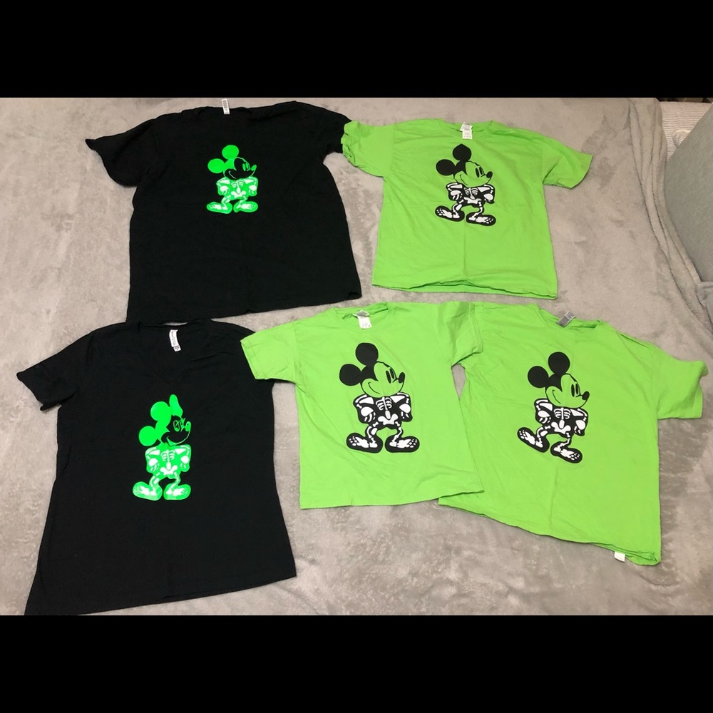 Skeleton Halloween Mickey family shirts